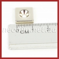 Магнит под потай 12x12x3mm 7/3 х 1 отвер.