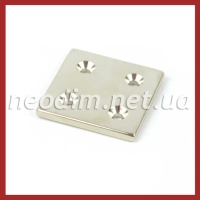Магнит Ø 40x40x4 mm -7/3.5 mm x 4 потай