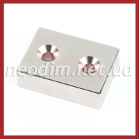 Магнит под потай 50x35x15mm-12/6.5mm х 2 отвер.