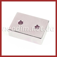 Магнит под потай 50x35x15mm-12/6.5mm х 2 отвер.